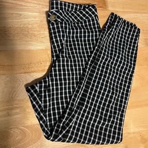 Black and White Checkered Slim Fit Pants